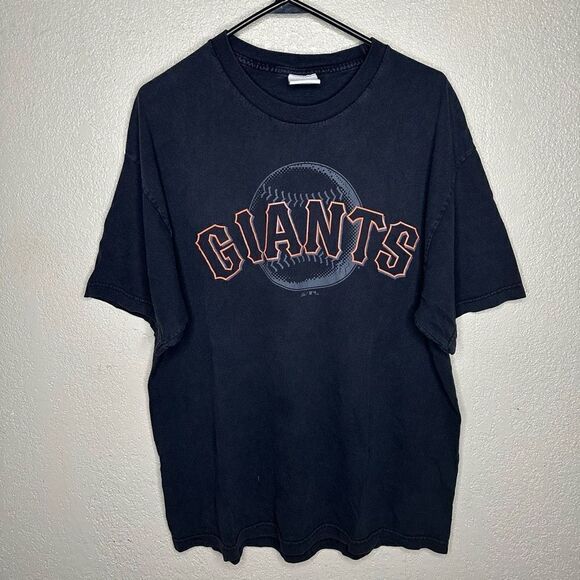 Black Y2K San Francisco Giants MLB Graphic Shirt Size XL - Picture 2 of 5